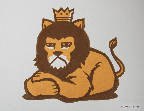 Grumpy King Lion by Andrew O. Ellis - Andyrama